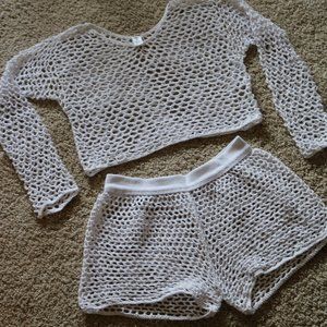 Andi Bagus White Crochet Shorts & Top